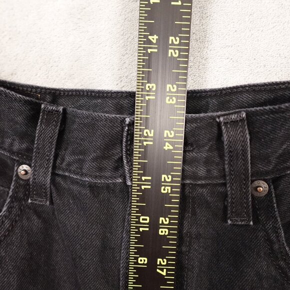 Levi's jeans 70's high slim straight women's 28 black denim big E red tab - Picture 6 of 16